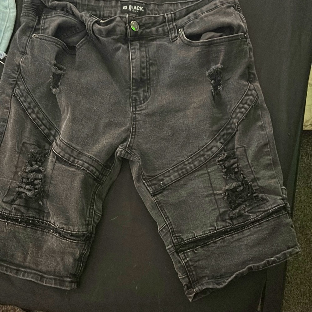 Black jean shorts